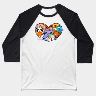 heart doodle Baseball T-Shirt